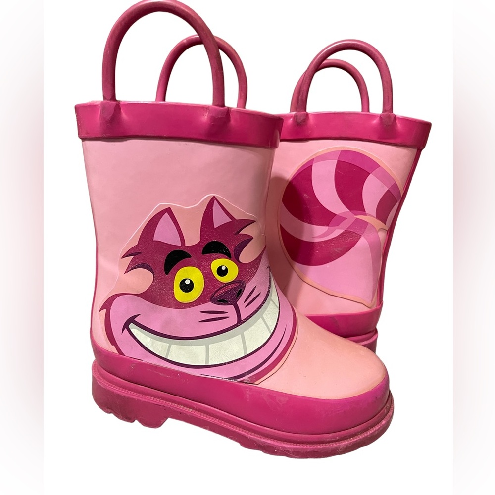 Disney, Alice in Wonderland Cheshire Cat Pink rain boots - size 7 kids